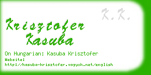 krisztofer kasuba business card